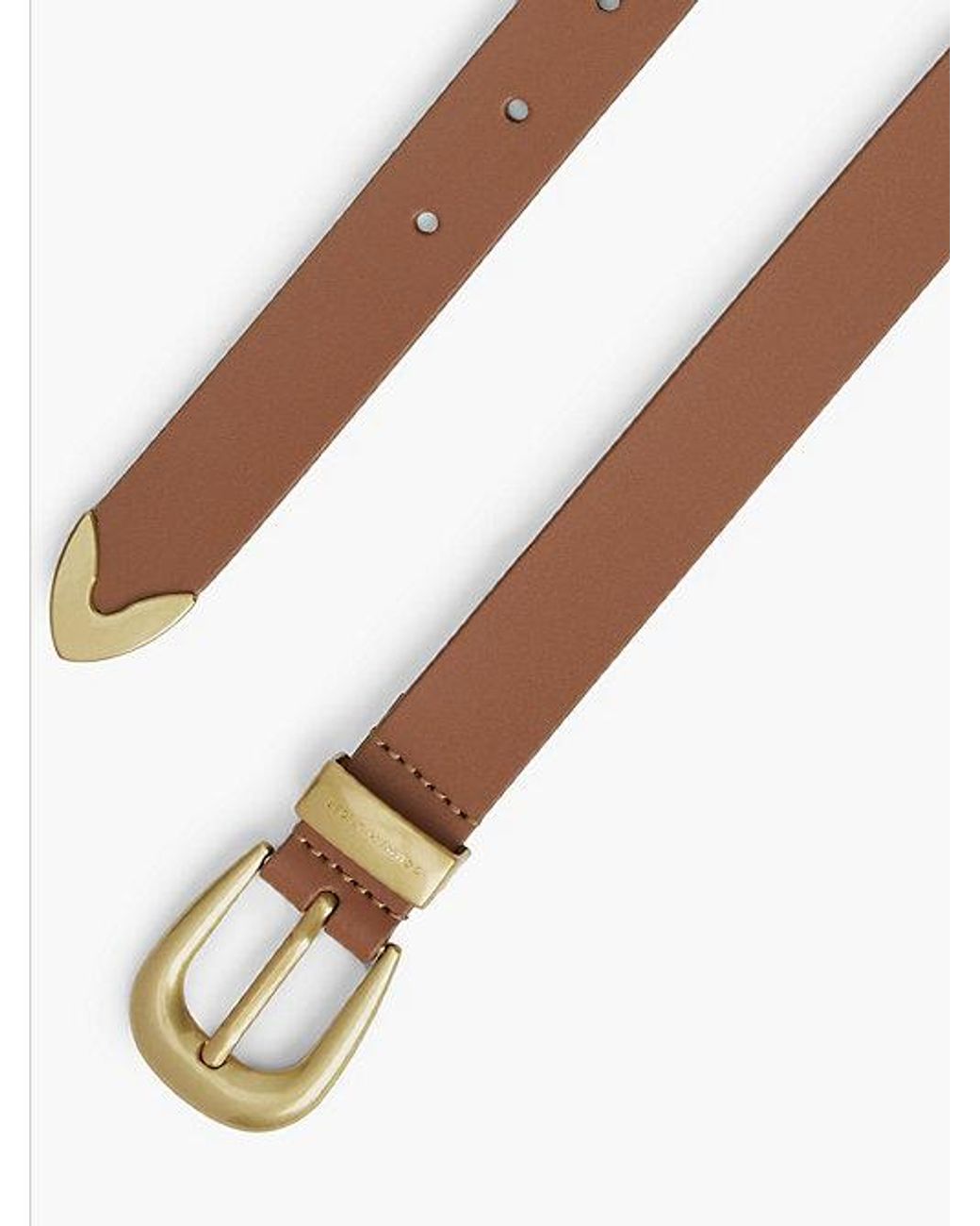Tommy Hilfiger Brown Leather Western Rounded Buckle Belt