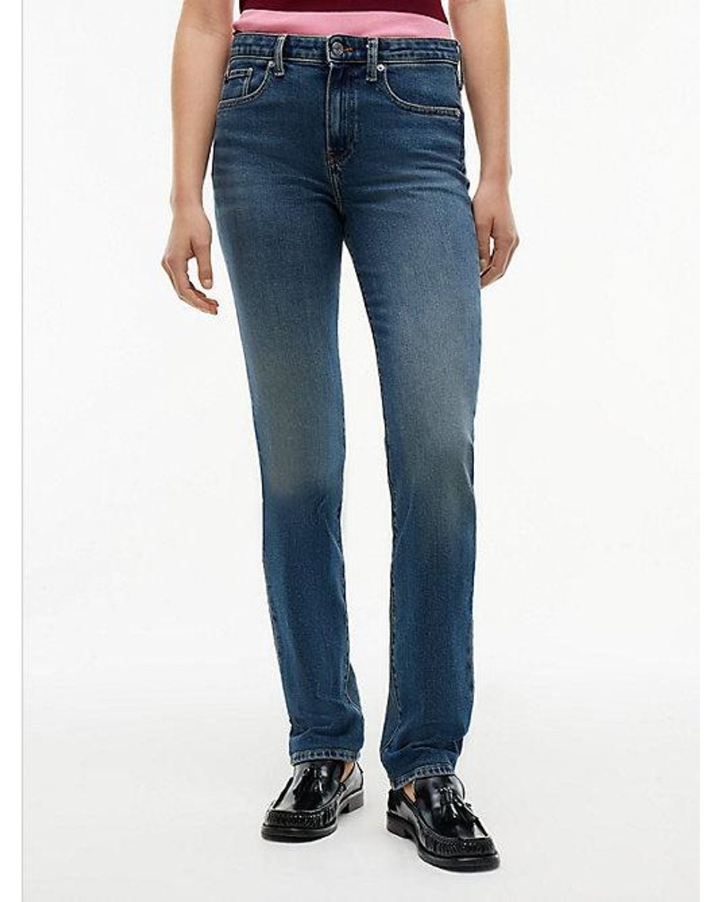 Tommy Hilfiger Blue Harlow Mid Rise Skinny Whiskered Jeans