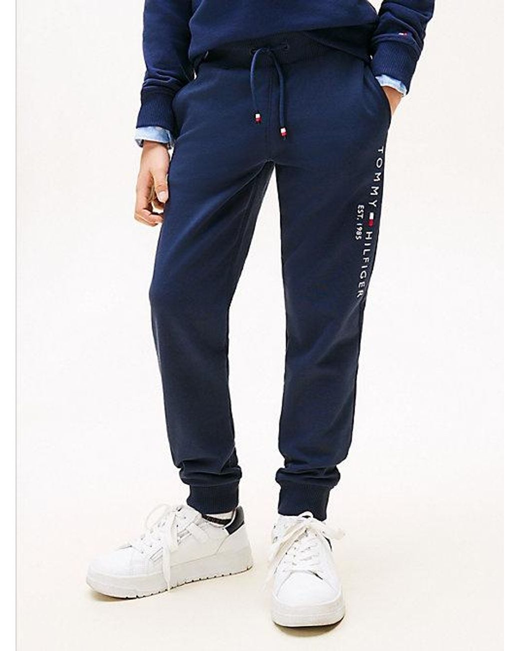 Tommy Hilfiger Blue Essential Pure Cotton Logo Joggers
