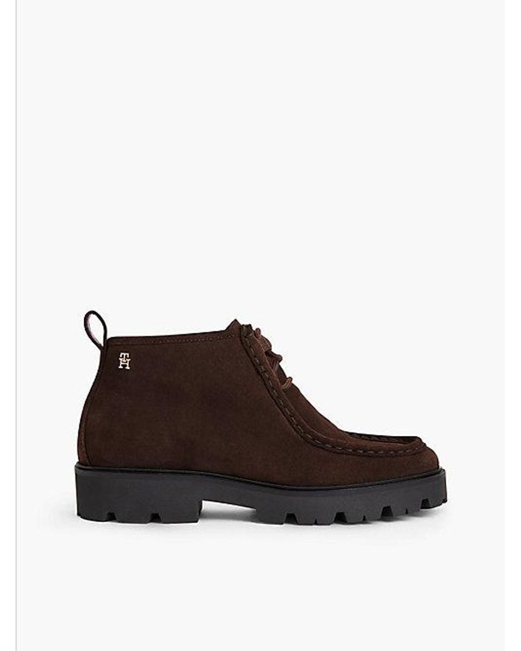 Tommy Hilfiger Brown Suede Lace Up Cleat Chukka Boots