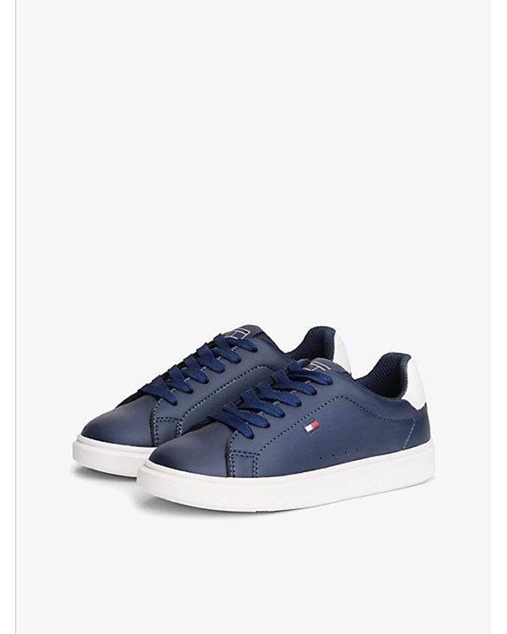 Tommy Hilfiger Blue Flag Contrast Heel Trainers