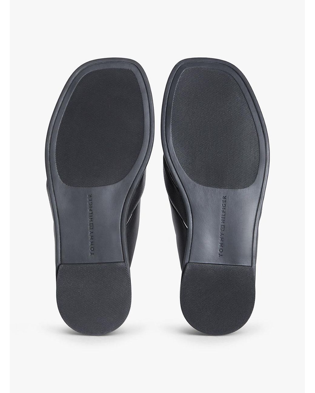 Tommy Hilfiger White Leather Toe Post Flat Sandals