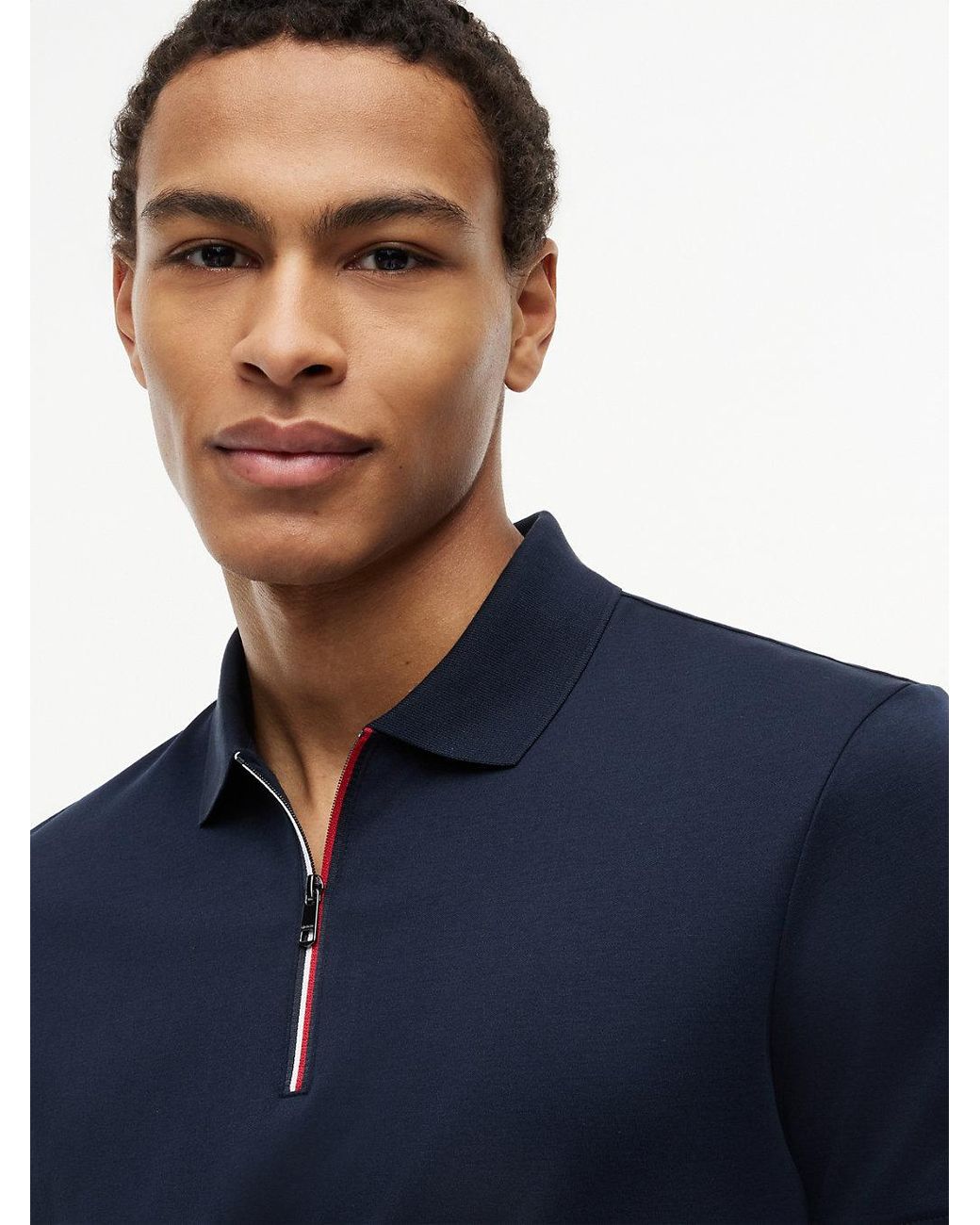 Tommy Hilfiger Blue Regular Fit Fluid Cotton Polo Shirt for men