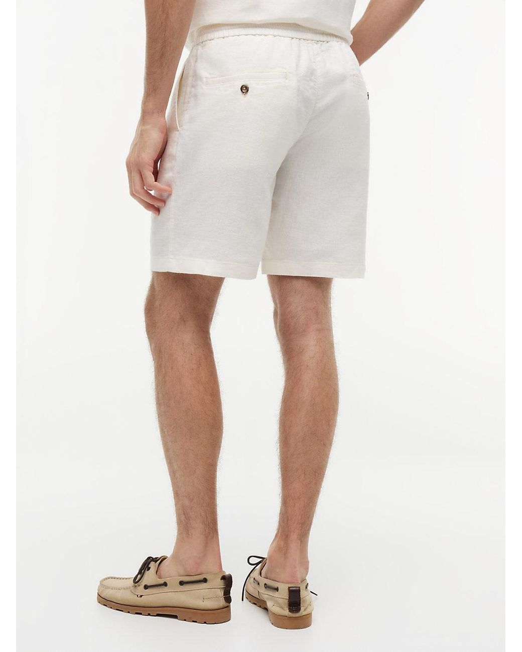 Tommy Hilfiger White Dover Linen Blend Regular Fit Chino Shorts for men