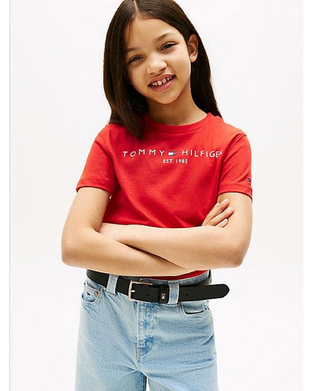 Tommy Hilfiger Red Essential Cotton Logo T-Shirt