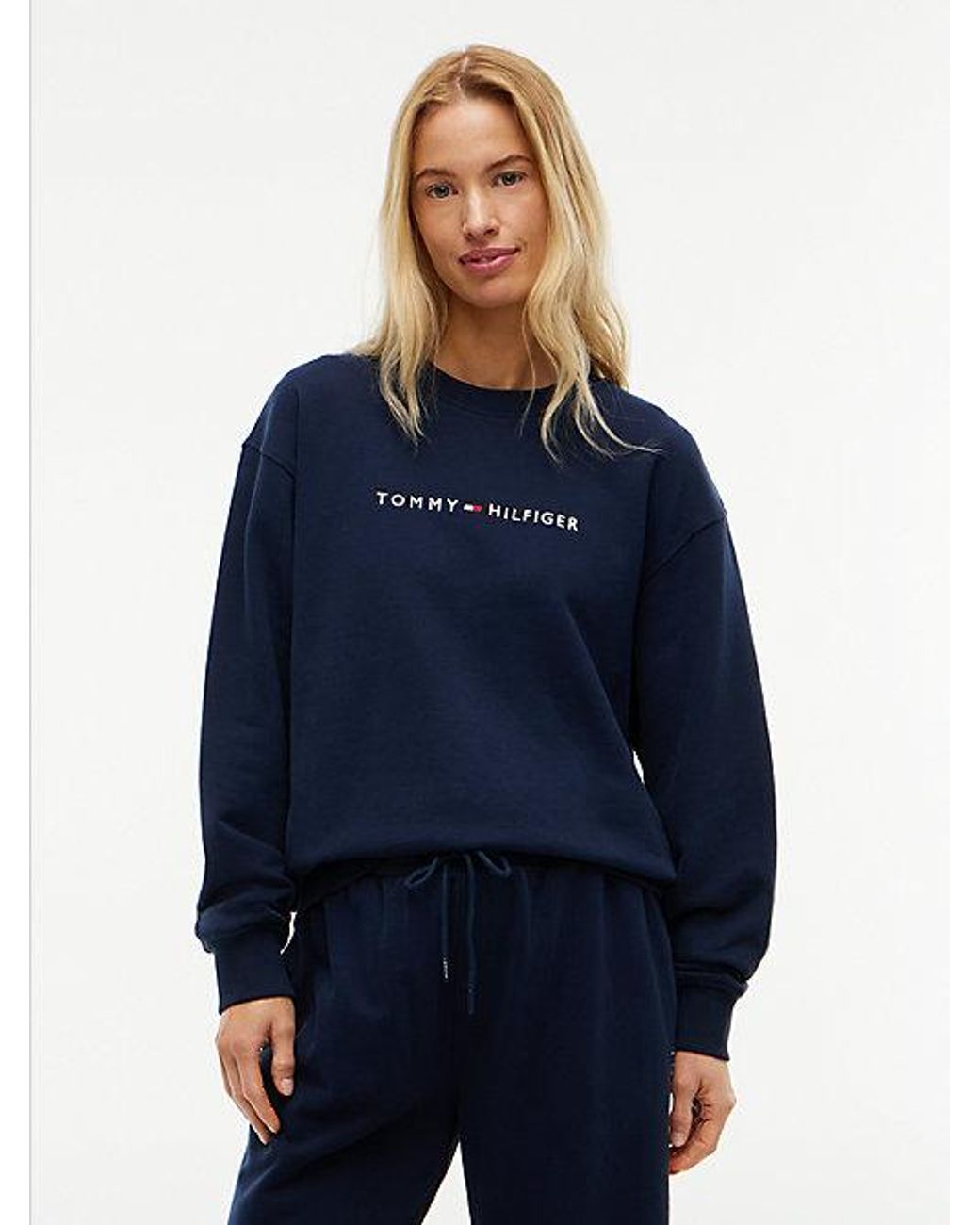 Tommy Hilfiger Blue Essential Terry Relaxed Lounge Sweatshirt