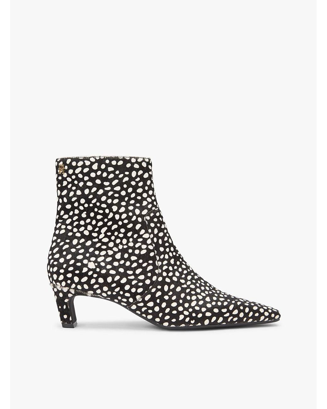Tommy Hilfiger White Snow Leopard Print Ankle Boots
