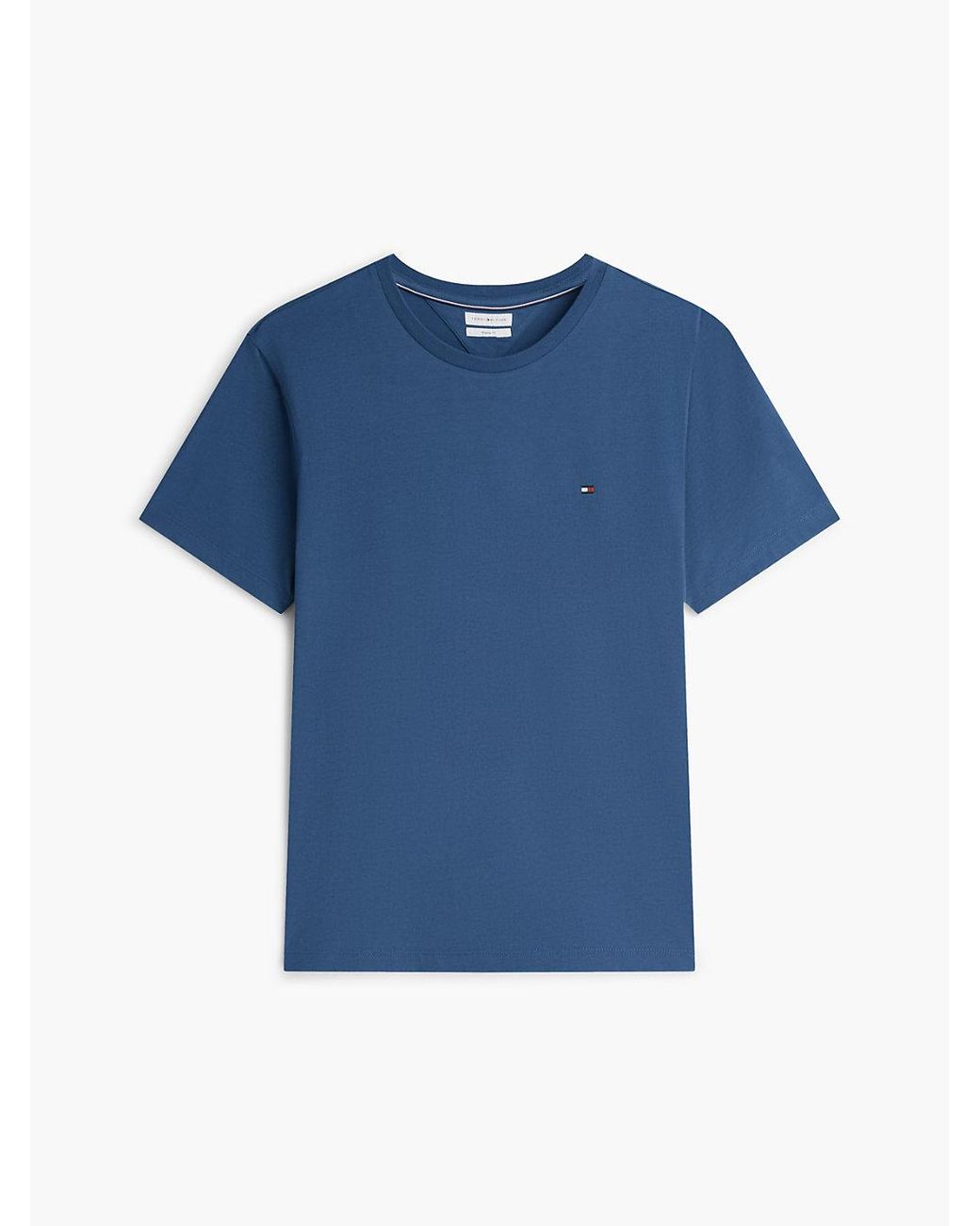 Tommy Hilfiger Blue Flag Embroidery Crew Neck T-Shirt for men