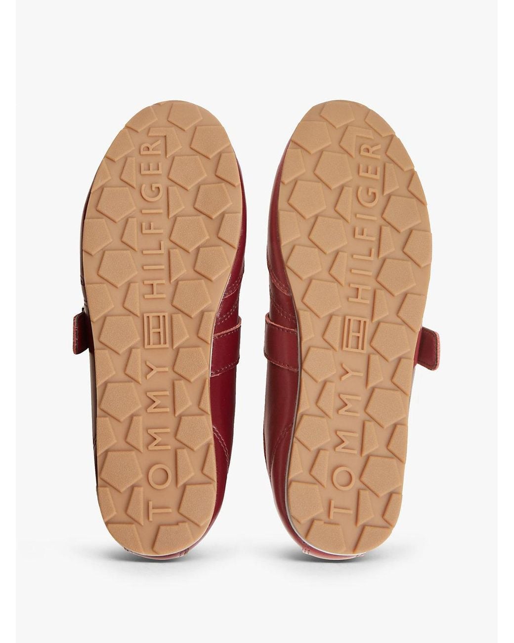 Tommy Hilfiger Red Leather Mary Jane Trainers