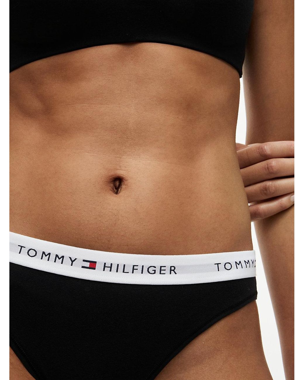 Tommy Hilfiger Black Essential 3-Pack Repeat Logo Waistband Briefs