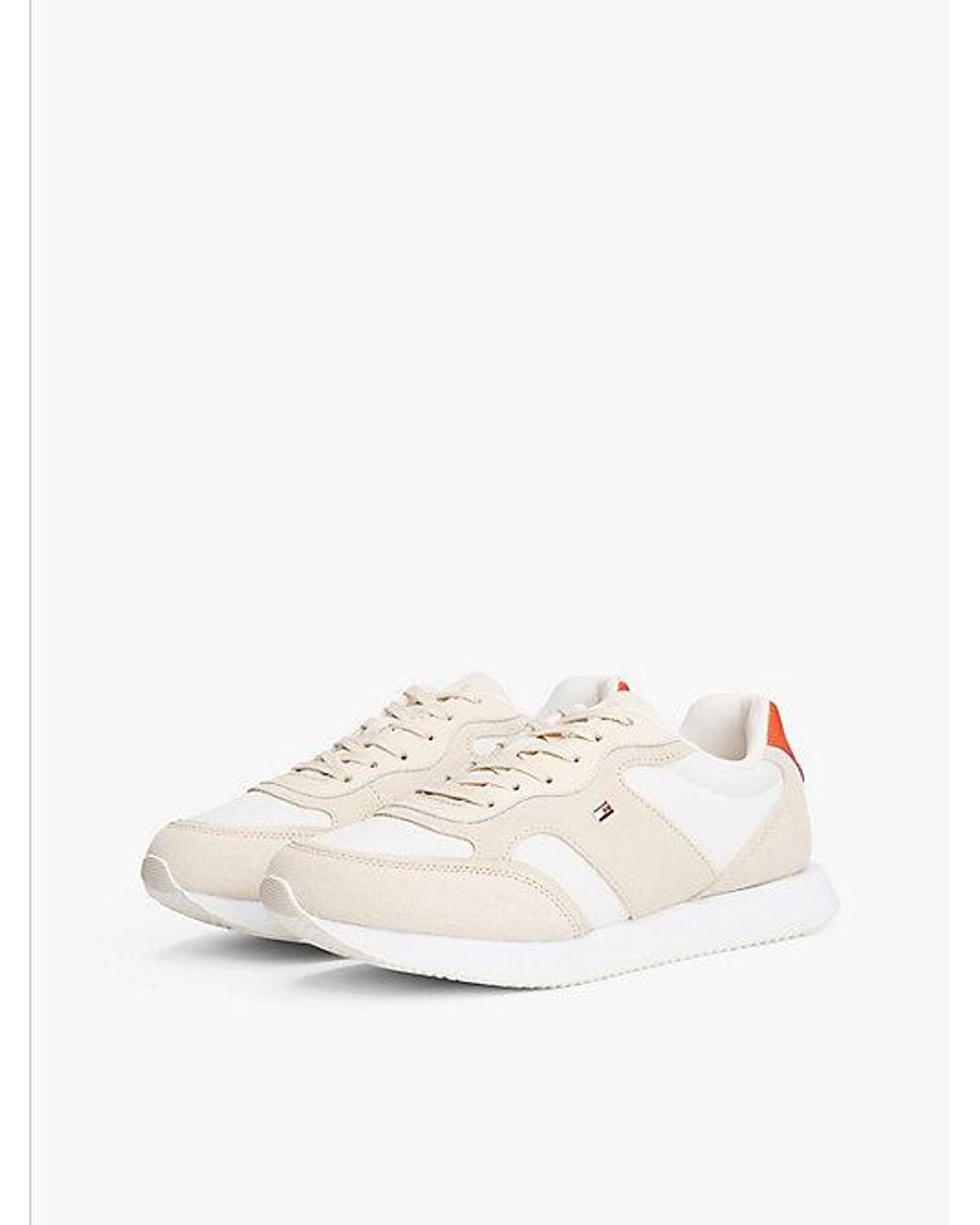 Tommy Hilfiger White Suede Th Monogram Trainers
