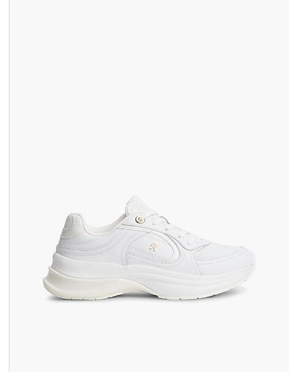 Tommy Hilfiger White Th Monogram Leather Chunky Trainers