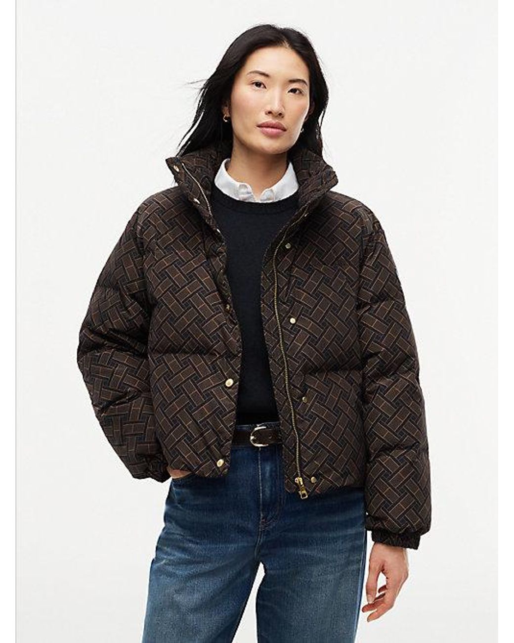 Tommy Hilfiger Black Repeat Flag Relaxed Down Jacket