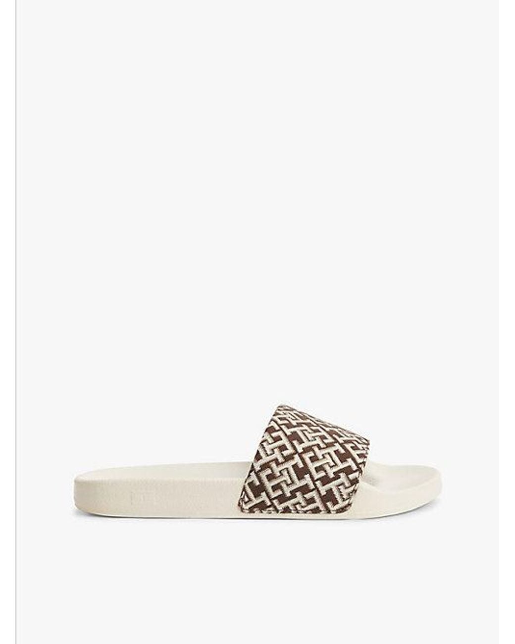 Tommy Hilfiger White Th Monogram Pool Slides