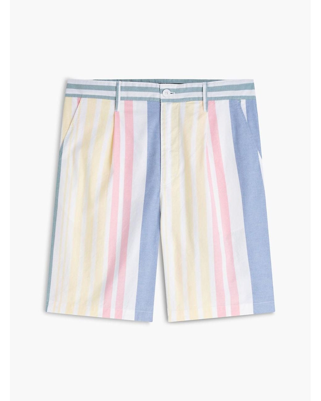Tommy Hilfiger White Mixed Stripe Oxford Shorts for men