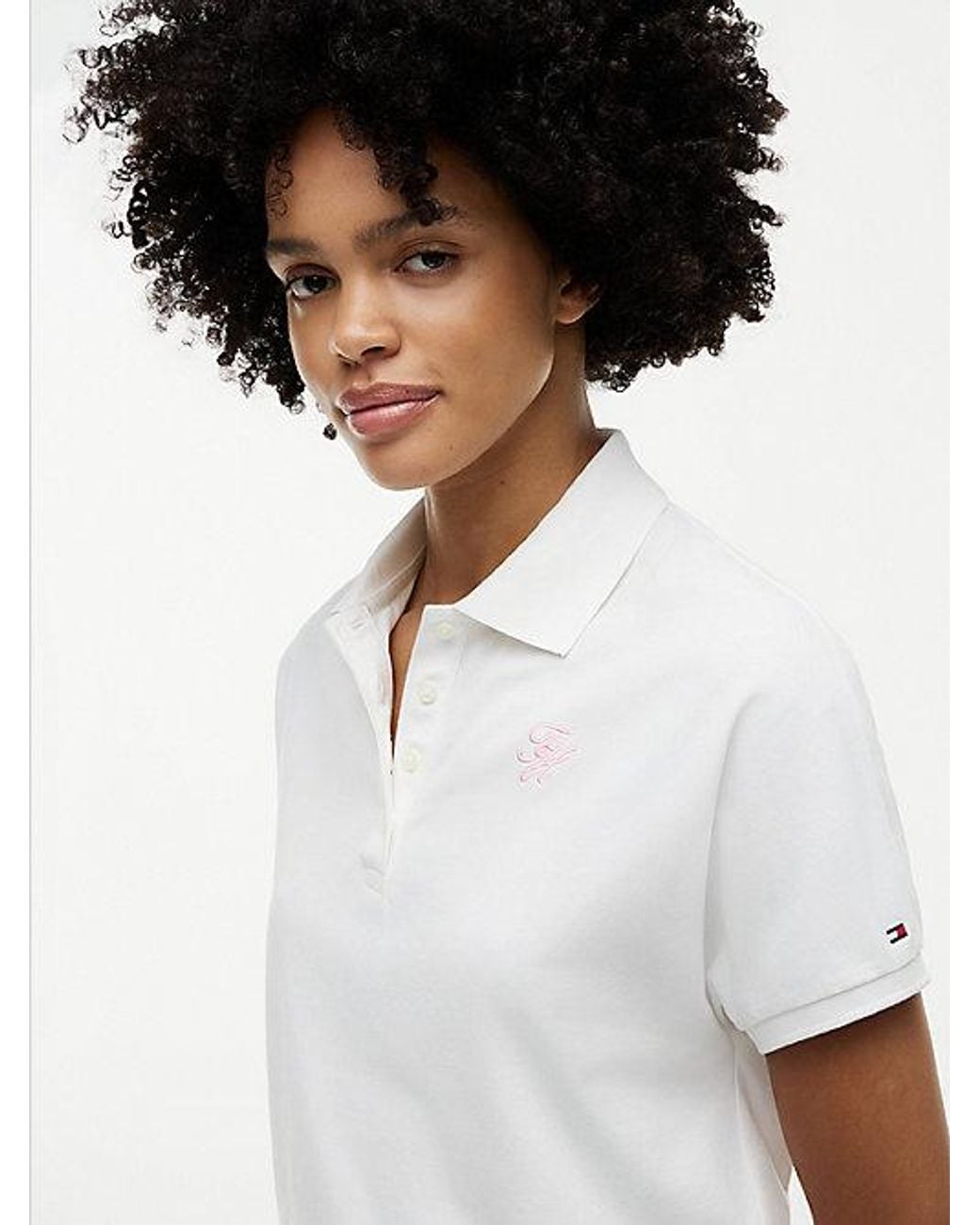 Tommy Hilfiger White Regular Fit Logo Embroidery Polo Shirt