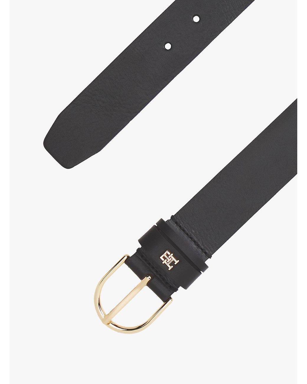 Tommy Hilfiger Black Essential Th Monogram Leather Belt