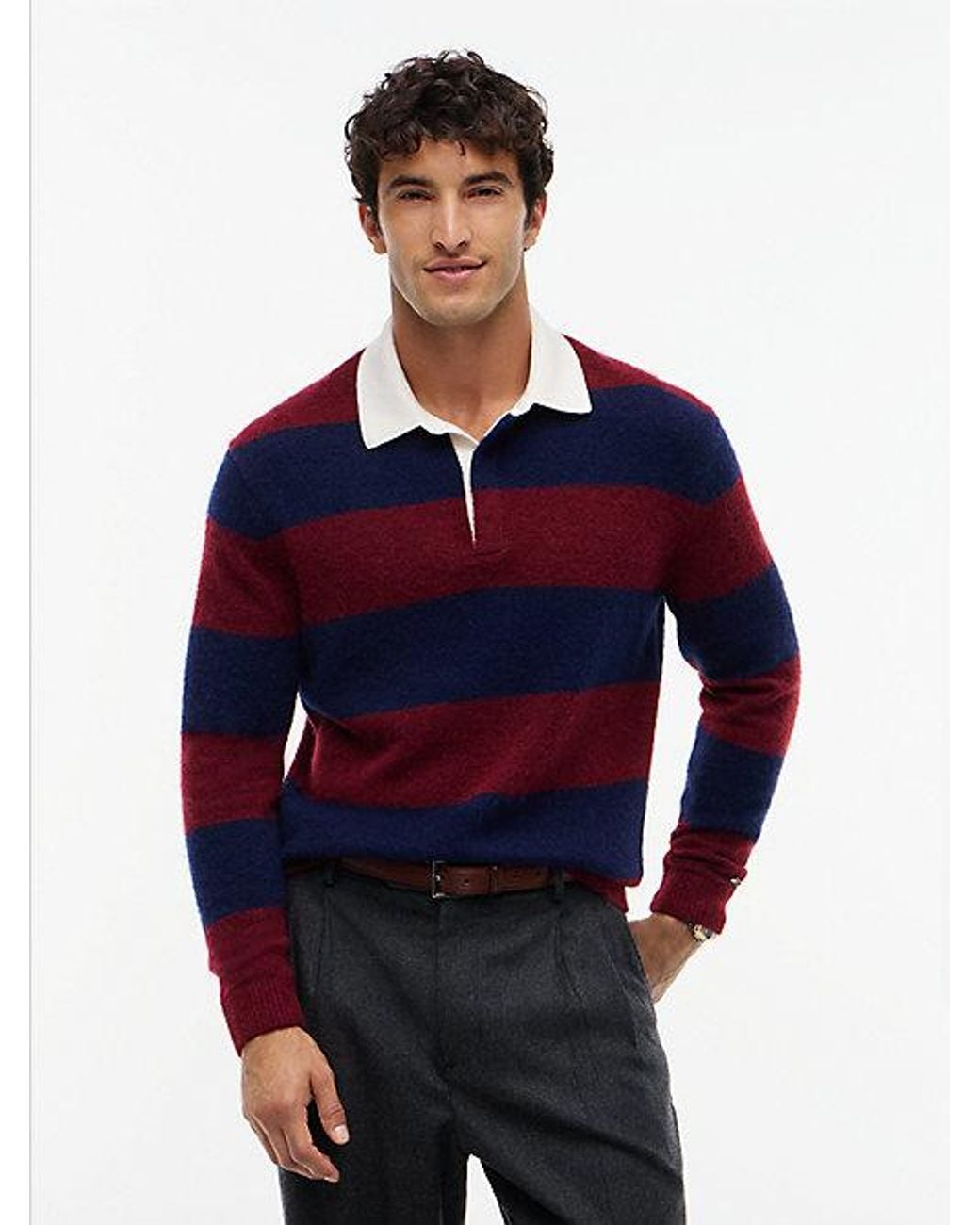 Tommy Hilfiger Blue New York Label Rugby Jumper With Alpaca for men