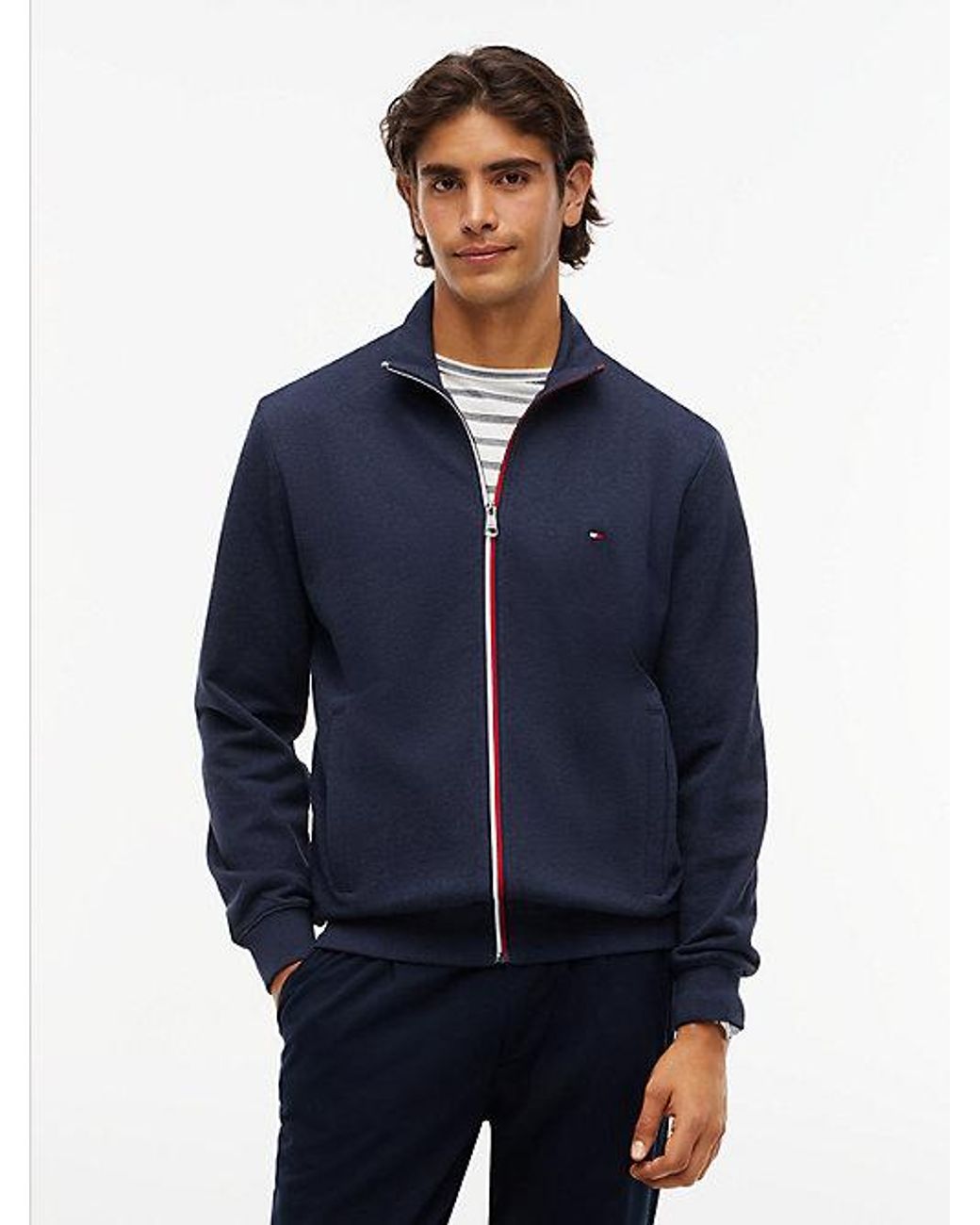 Tommy Hilfiger Blue Global Stripe Terry Track Jacket for men