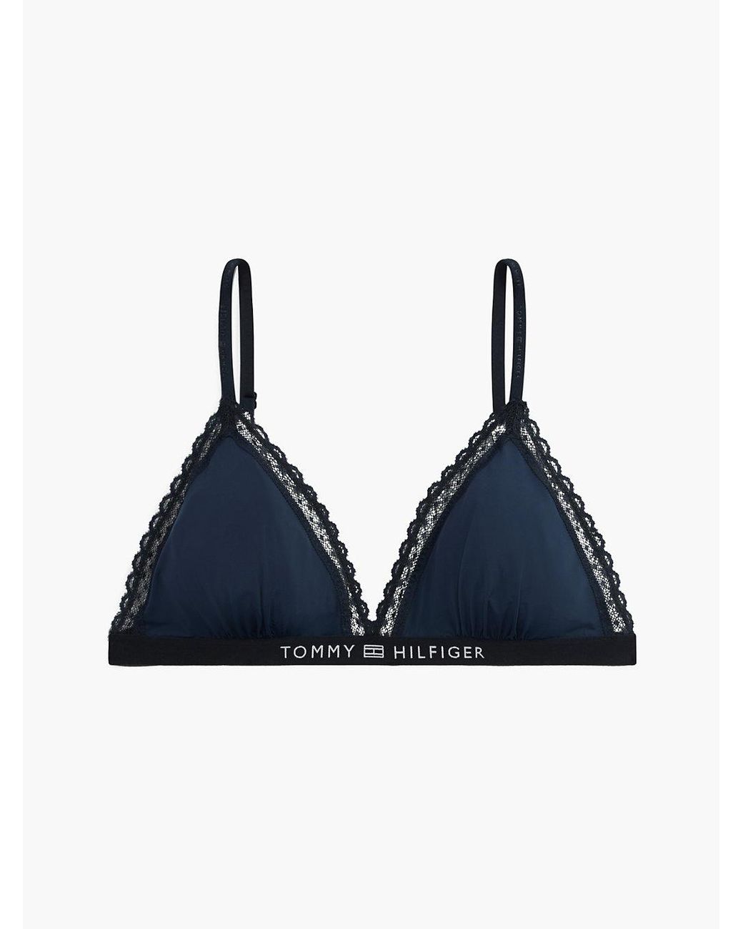 Tommy Hilfiger Blue Lace Unlined Triangle Bra