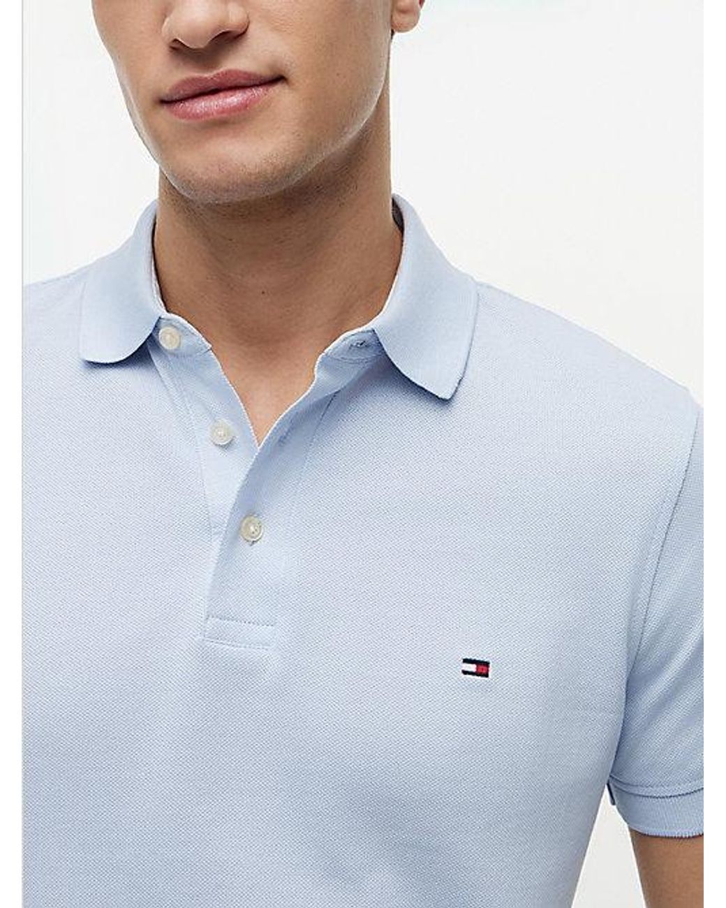 Tommy Hilfiger Blue 1985 Slim Fit Pique Polo Shirt for men