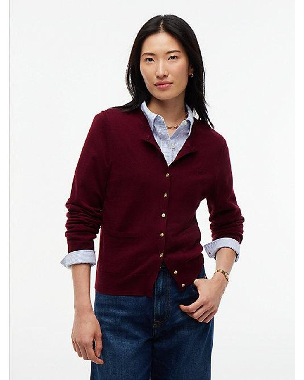 Tommy Hilfiger Red Pure Wool Tone Button Cardigan