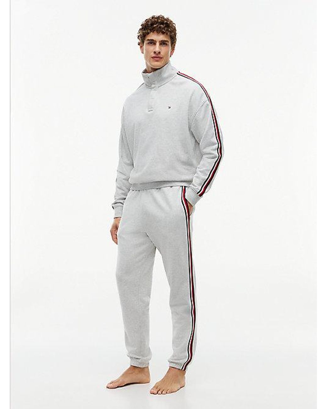 Tommy Hilfiger Gray Global Stripe Terry Lounge Joggers for men