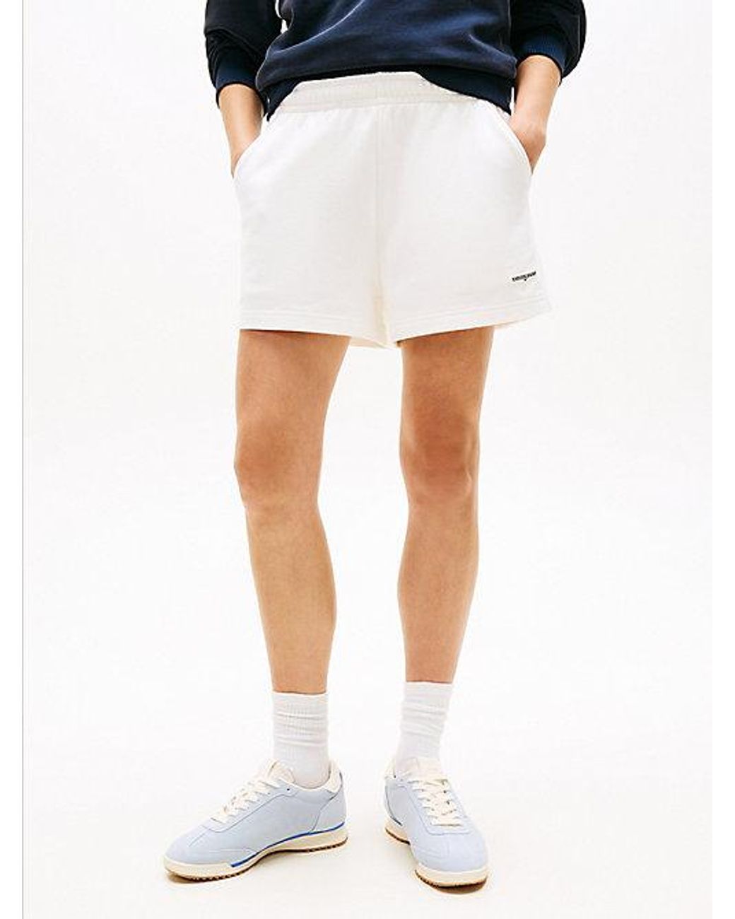 Tommy Hilfiger Blue Logo Sueded Terry Relaxed Sweat Shorts