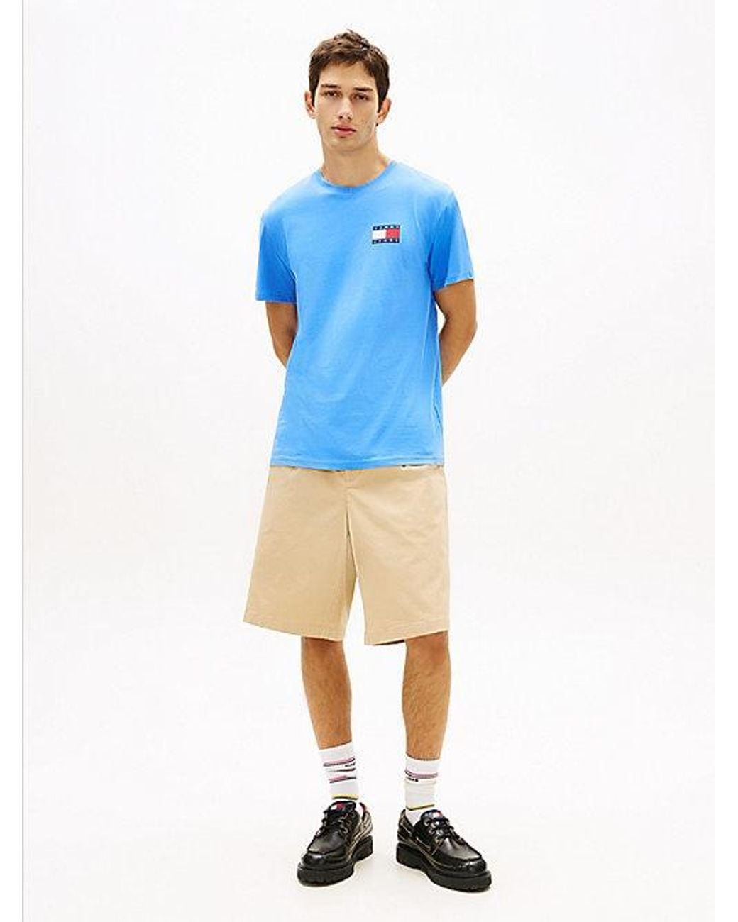 Tommy Hilfiger Blue Logo Slim Jersey Crew Neck T-Shirt for men
