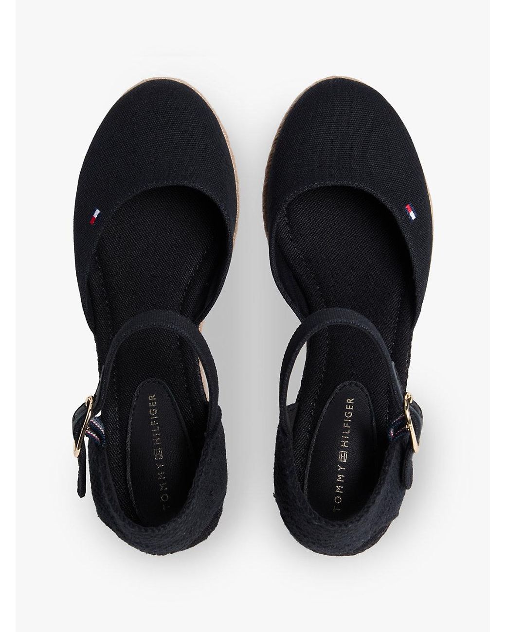 Tommy Hilfiger Blue Canvas Wedge Espadrilles