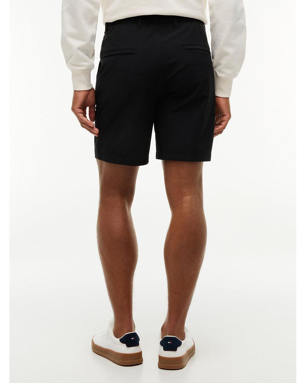 Tommy Hilfiger Black Dover Flag Embroidery Regular Fit Chino Shorts for men