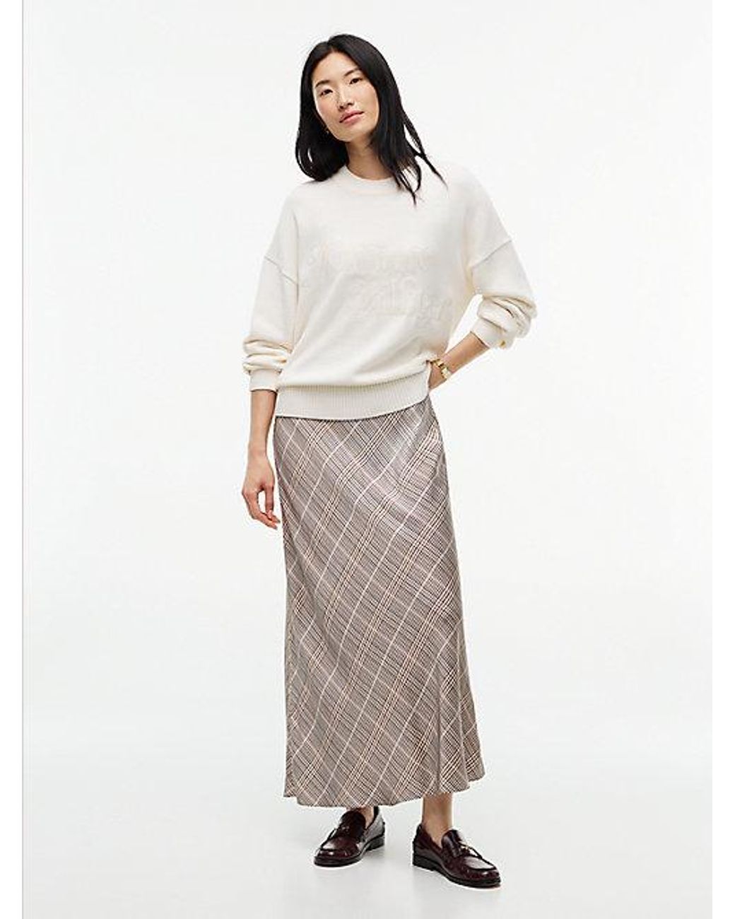 Tommy Hilfiger Brown Satin Midi Skirt