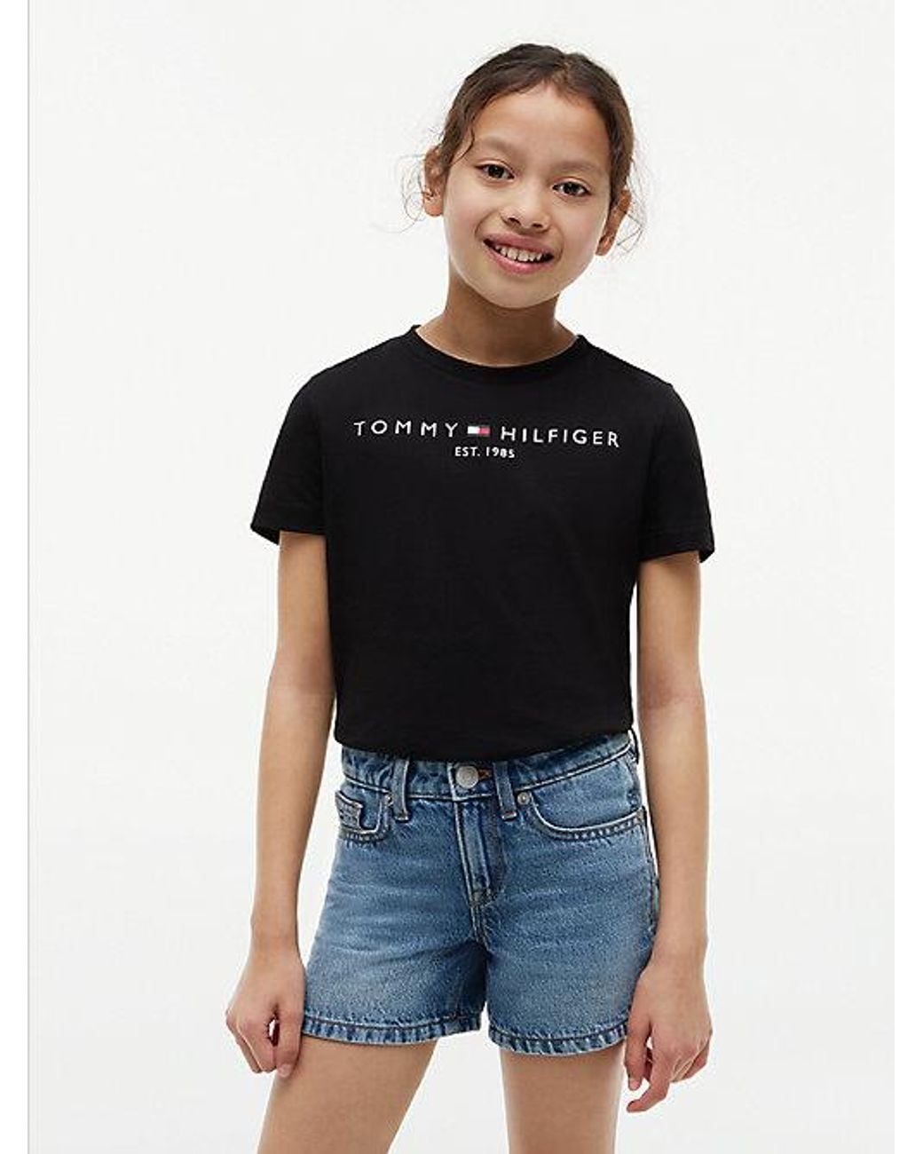 Tommy Hilfiger Black Essential Cotton Logo T-Shirt