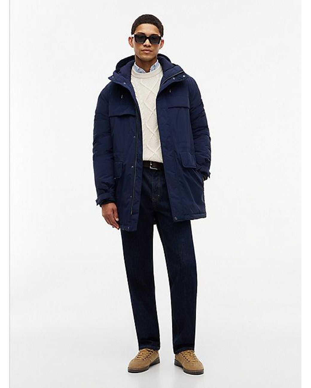 Tommy Hilfiger Blue Tommy Jeans Relaxed Water Resistant Padded Hooded Parka for men