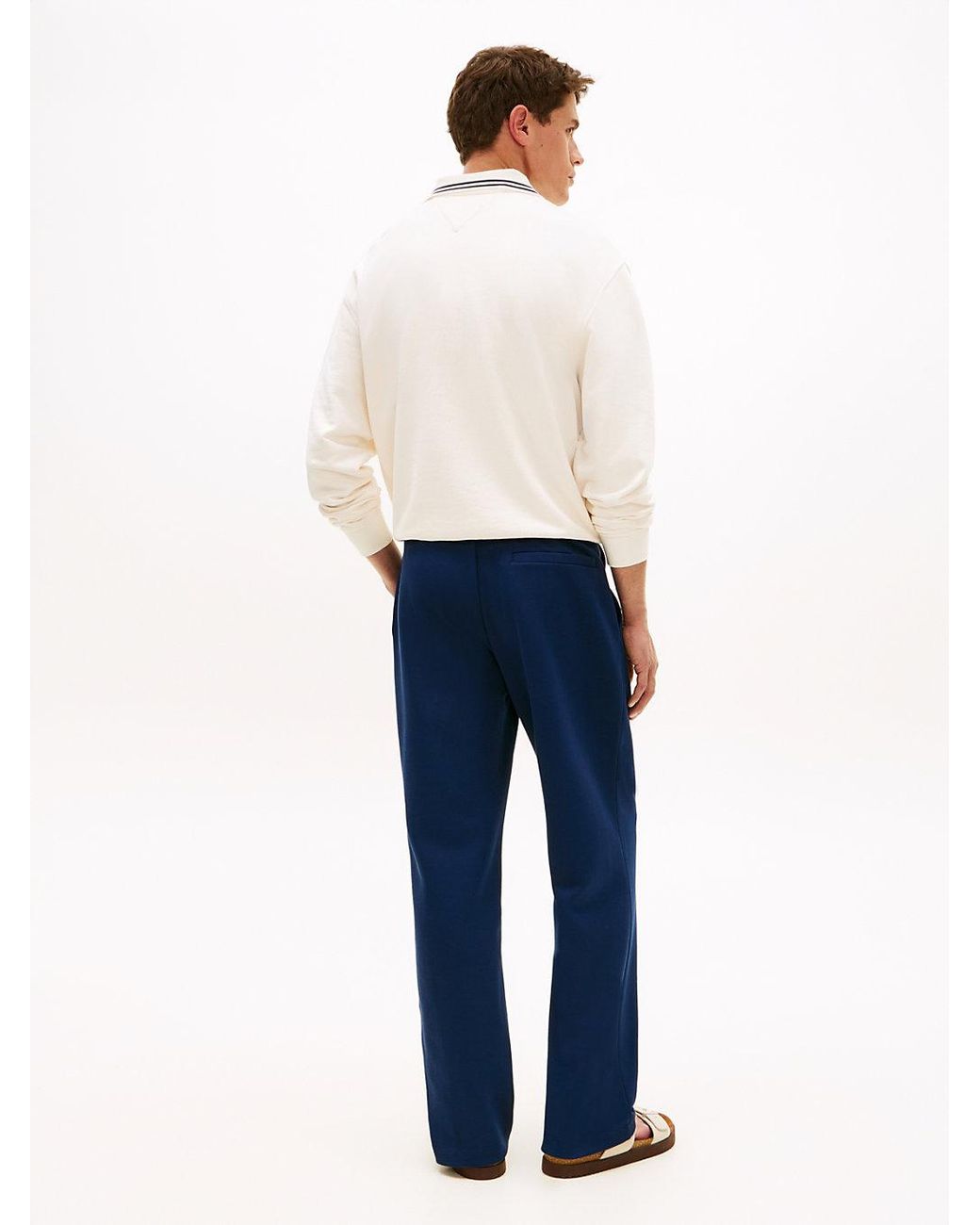 Tommy Hilfiger Blue Intechno Knit Flag Embroidery Joggers for men