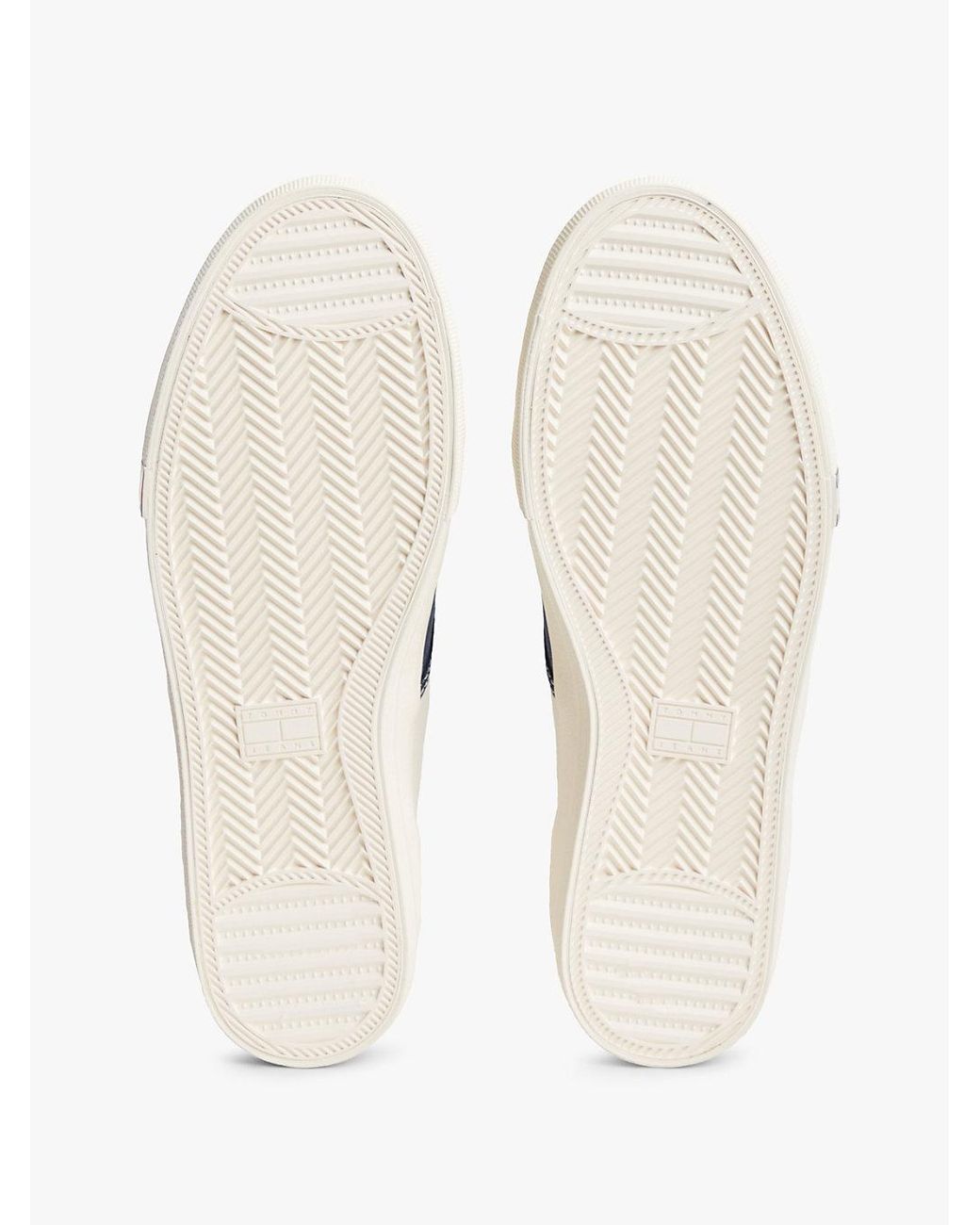 Tommy Hilfiger White Archive Canvas Colour-Blocked Trainers for men