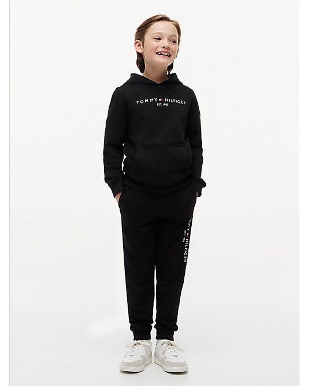 Tommy Hilfiger Black Essential Pure Cotton Logo Joggers
