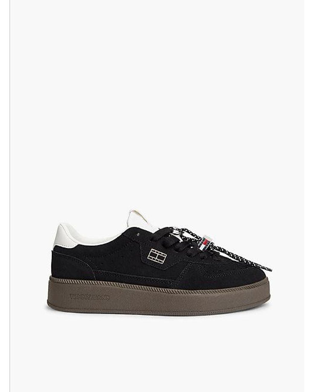 Tommy Hilfiger Black Tommy Jeans The Greenwich Suede Logo Charm Trainers
