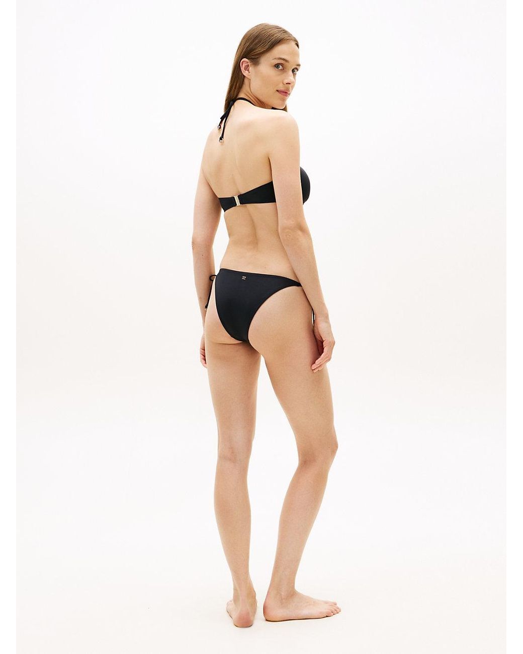 Tommy Hilfiger Black Halterneck Ring Bandeau Bikini Top