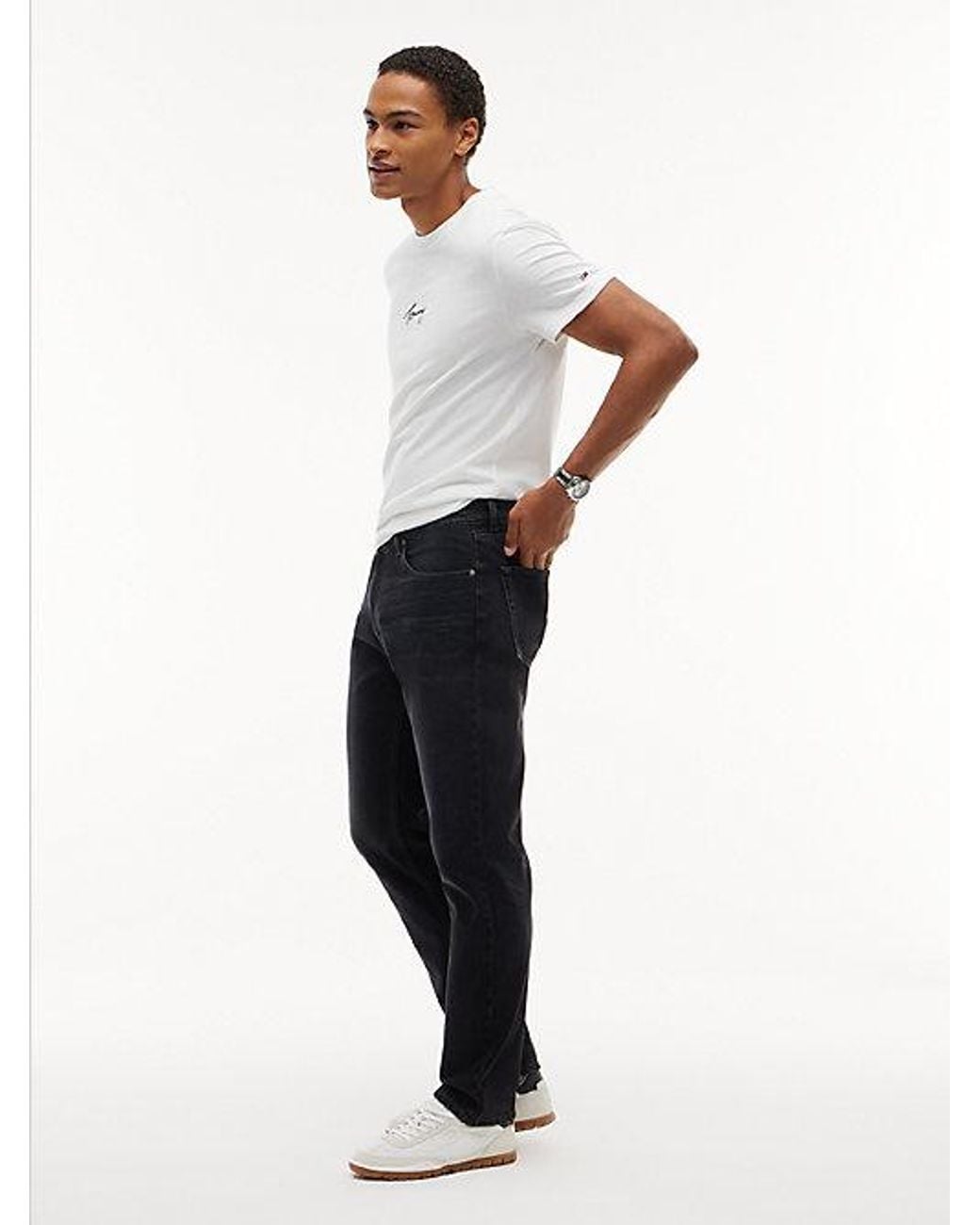 Tommy Hilfiger Black Ryan Slim Straight Jeans for men