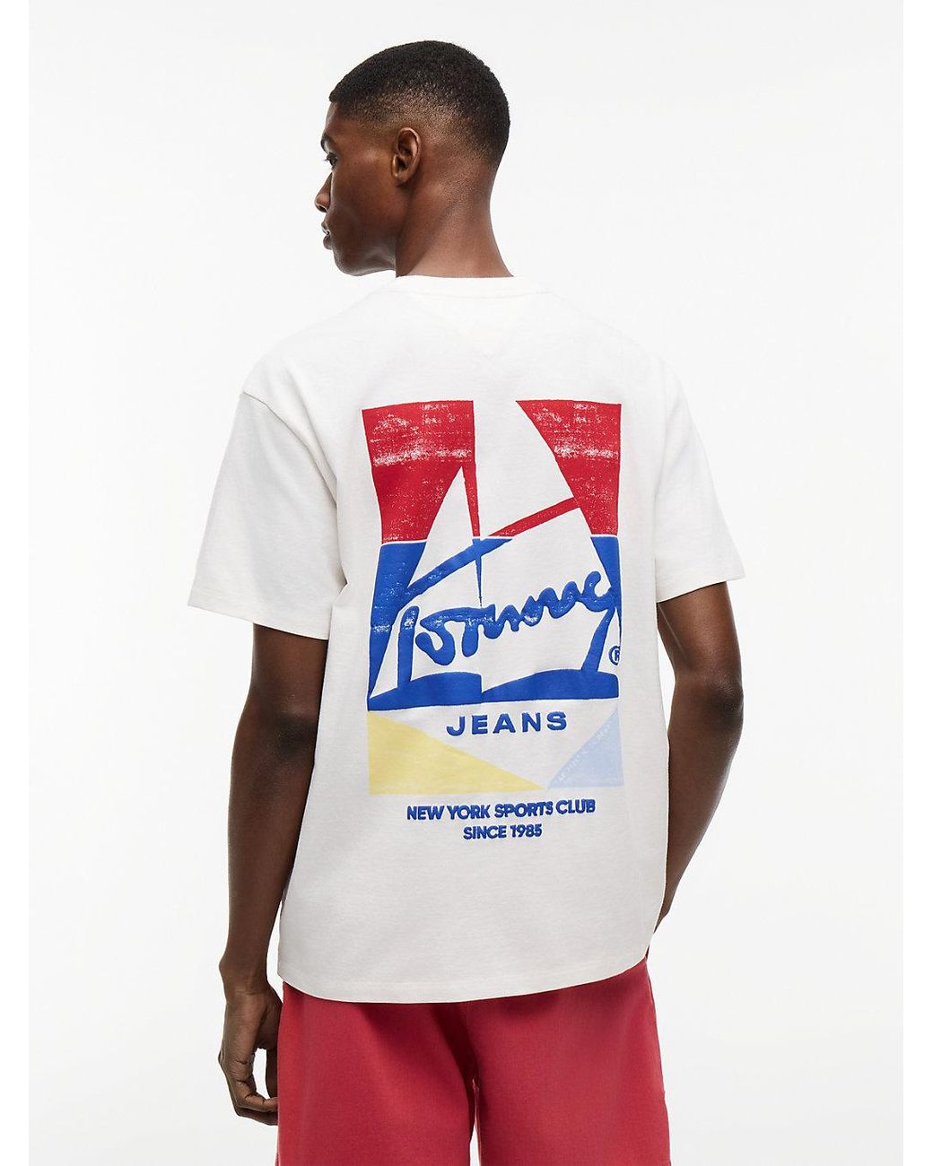 Tommy Hilfiger White Back Graphic Relaxed Jersey T-Shirt for men