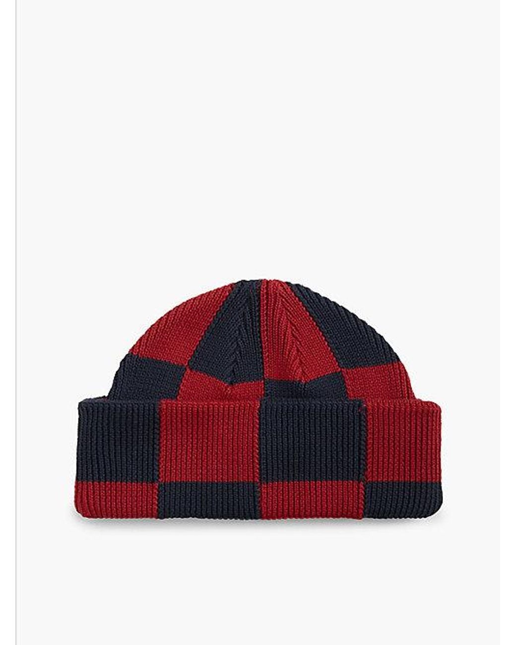 Tommy Hilfiger Red Tommy Jeans Signature Logo Rib Knit Short Beanie for men