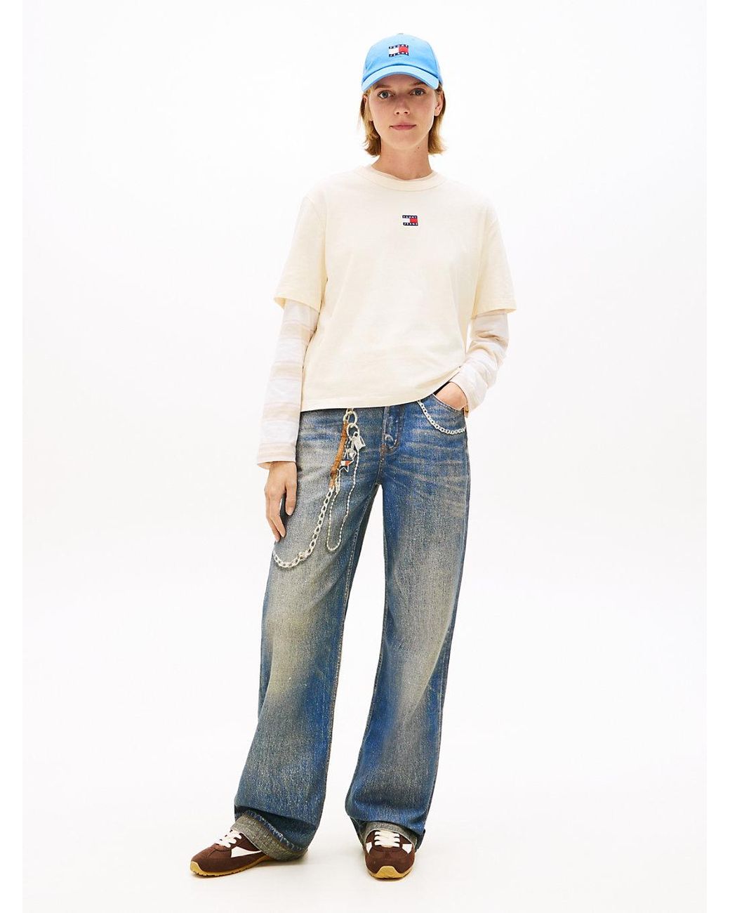 Tommy Hilfiger Natural Tommy Badge Boxy Crew Neck T-Shirt