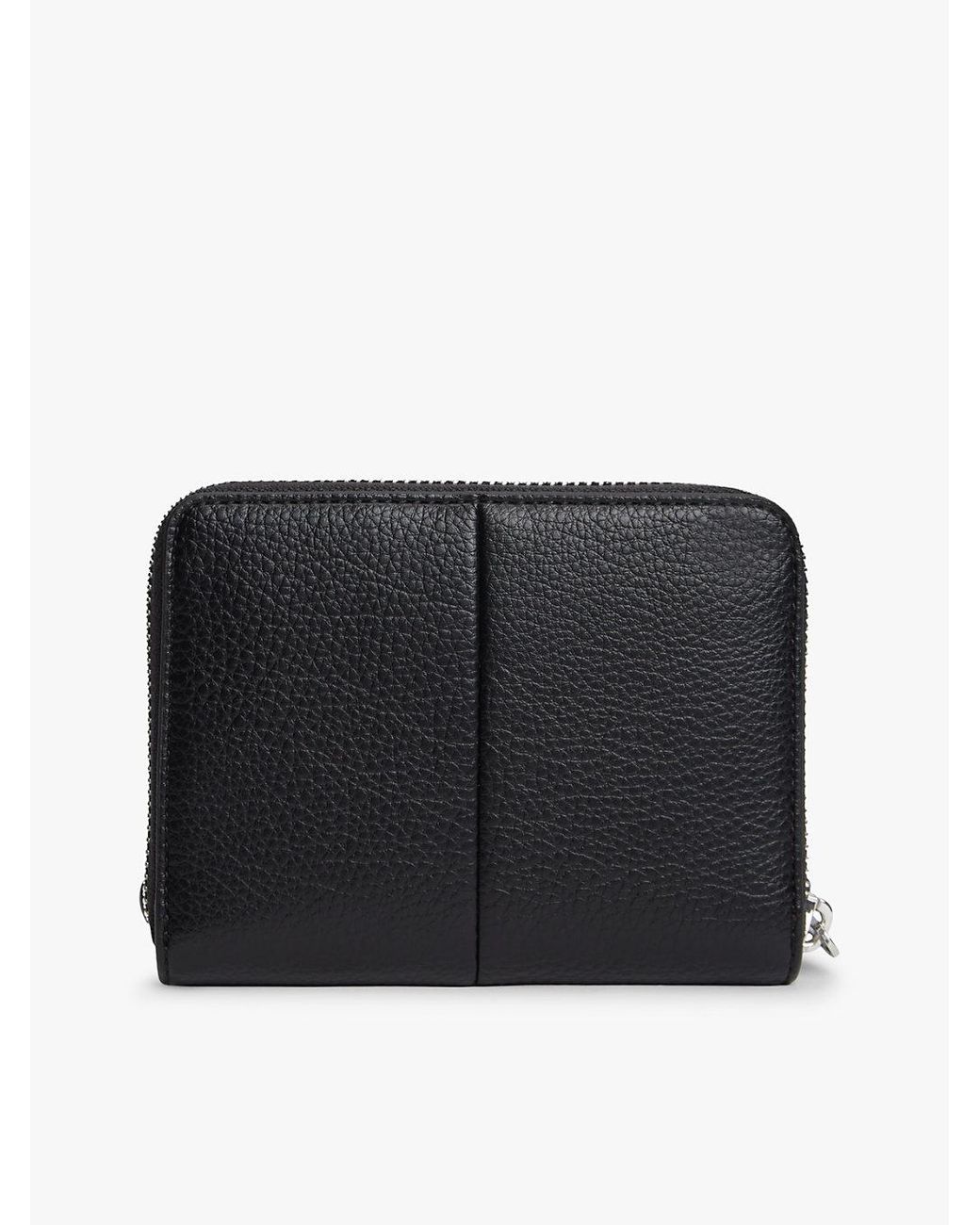 Tommy Hilfiger Black Wrist Strap Metal Logo Zip-Around Wallet