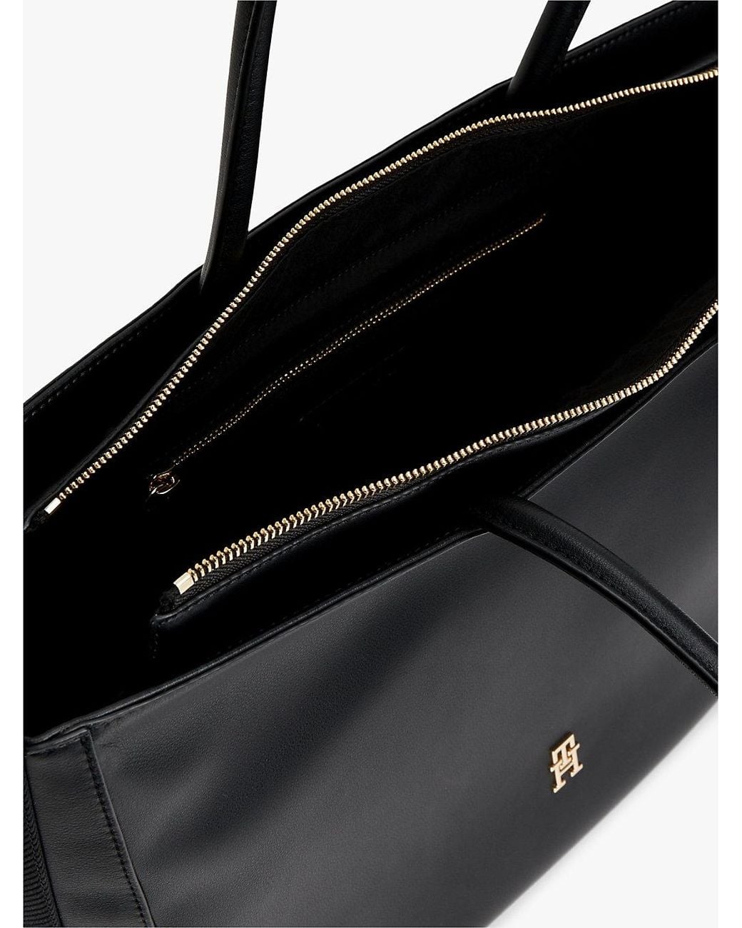 Tommy Hilfiger Black Hilfiger Icon Logo Tape Tote Bag