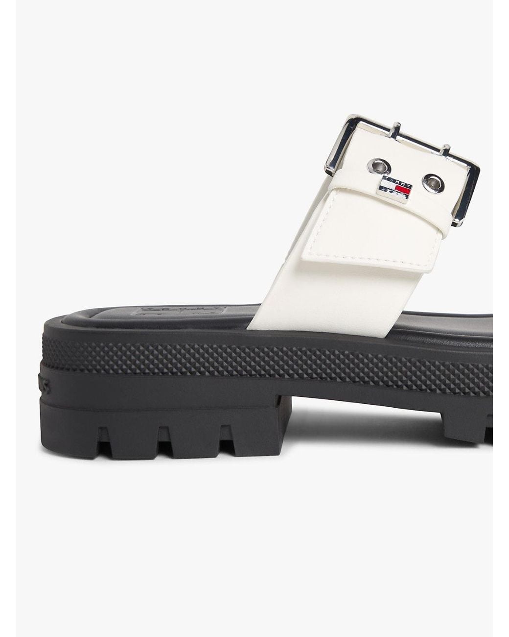 Tommy Hilfiger White Chunky Cleat Double Buckle Sandals