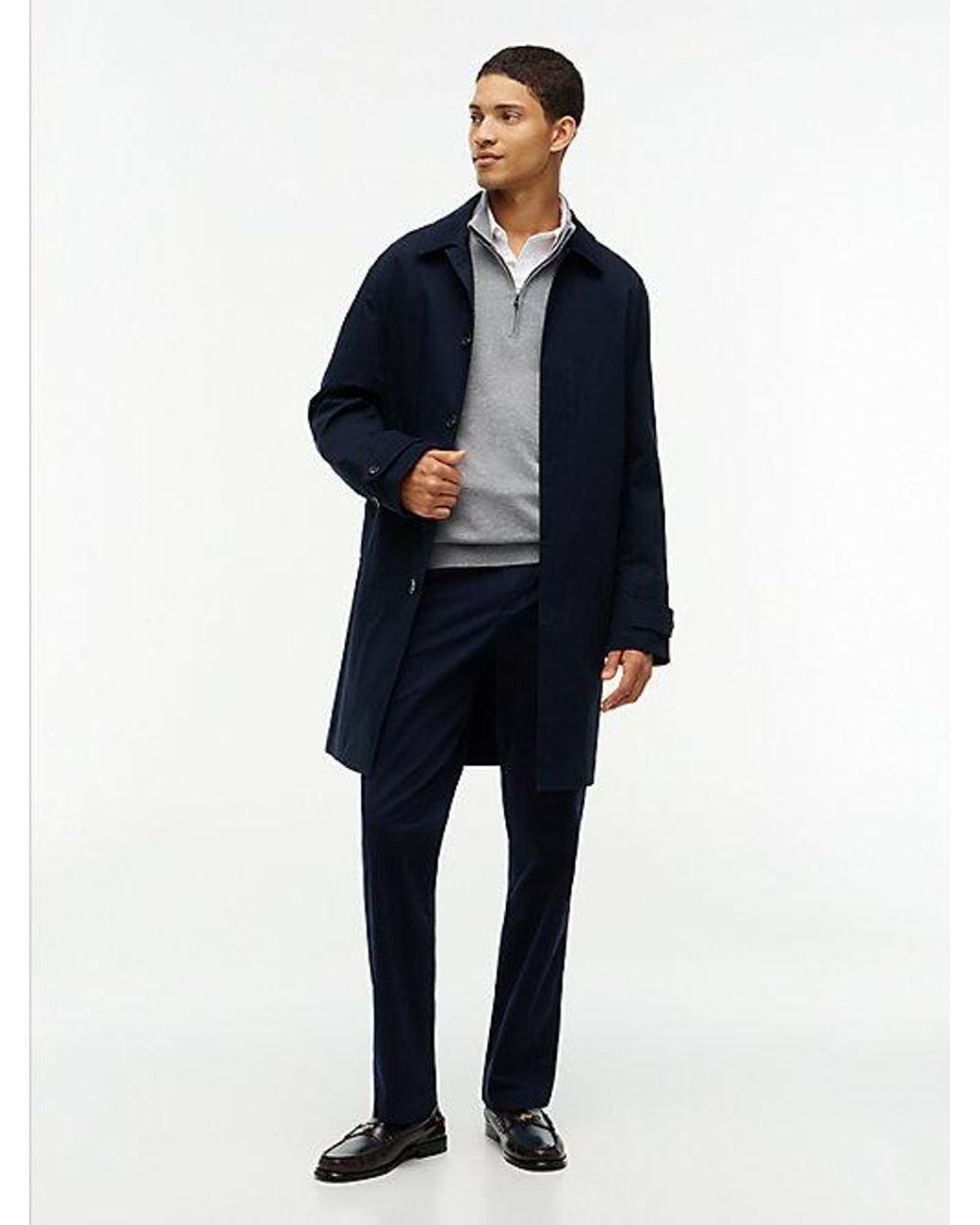 Tommy Hilfiger Gray Quarter Zip Mock Neck Jumper for men