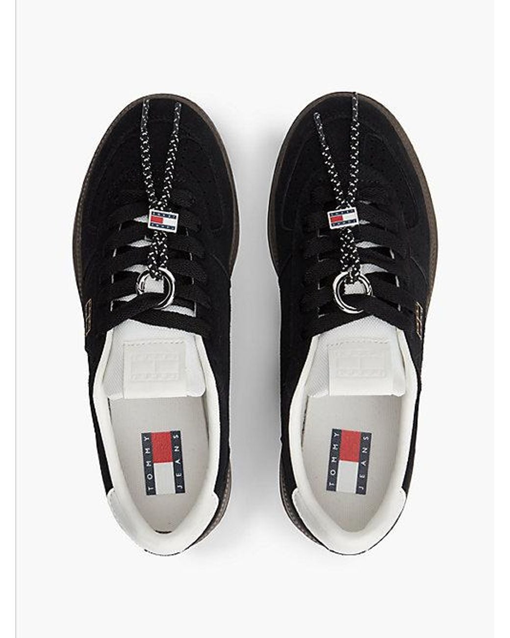 Tommy Hilfiger Black Tommy Jeans The Greenwich Suede Logo Charm Trainers