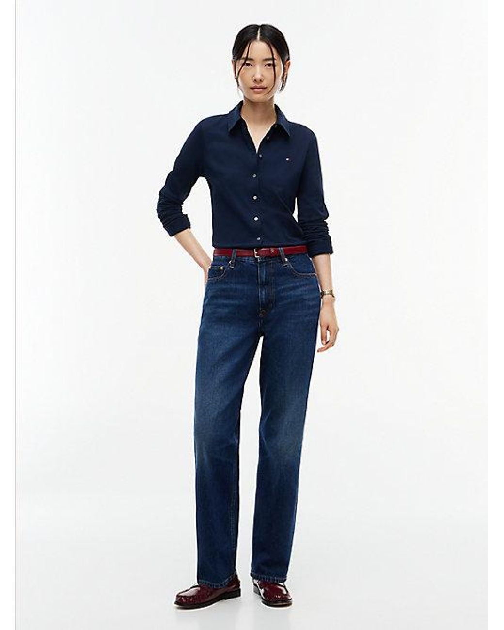 Tommy Hilfiger Blue 1985 Slim Fit Pique Shirt