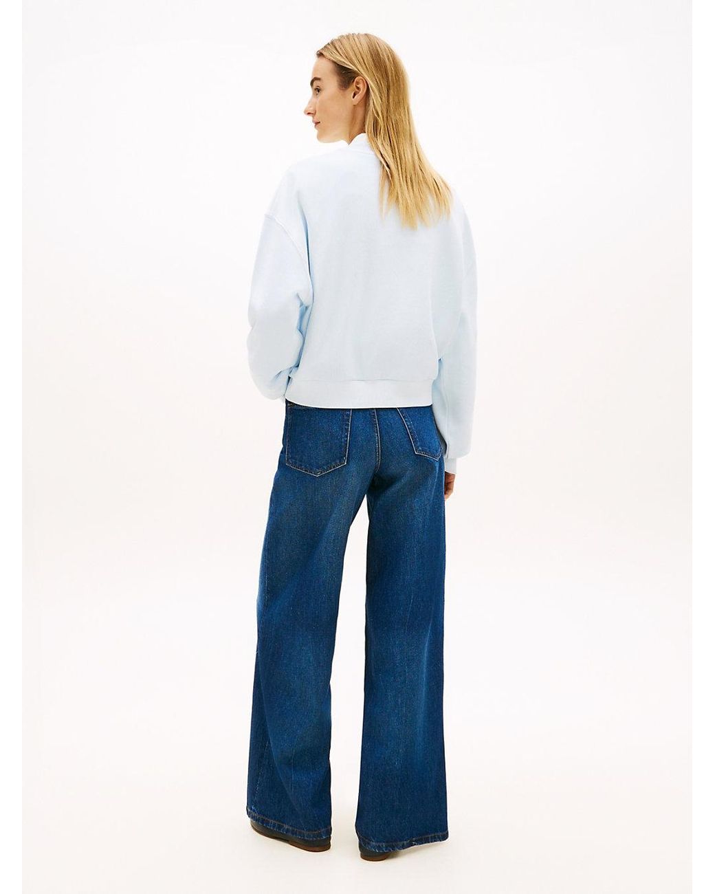 Tommy Hilfiger Blue Crest Embroidery Relaxed Terry Sweatshirt